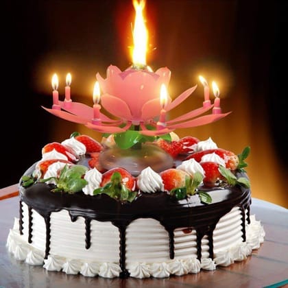 Wax Musical Flower Birthday Party Candle