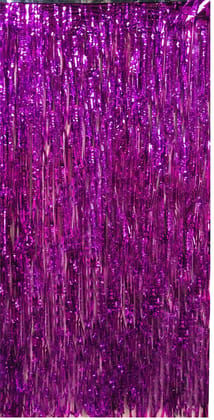 F C Fancy Creation Foil Fringe Curtain for Birthday, Anniversary,Baby Shower,Any Type of Decoration Backdrop Curtain, Metallic Finishing Foil Curtain (Pack of 1, Pink)