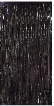 F C Fancy Creation Foil Fringe Curtain for Birthday, Anniversary,Baby Shower,Any Type of Decoration Backdrop Curtain, Metallic Finishing Foil Curtain (Pack of 1, Black)