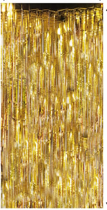 F C Fancy Creation Foil Fringe Curtain for Birthday, Anniversary,Baby Shower,Any Type of Decoration Backdrop Curtain, Metallic Finishing Foil Curtain (Pack of 1, Golden)