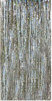 F C Fancy Creation Foil Fringe Curtain for Birthday, Anniversary,Baby Shower,Any Type of Decoration Backdrop Curtain, Metallic Finishing Foil Curtain (Pack of 2, Silver)