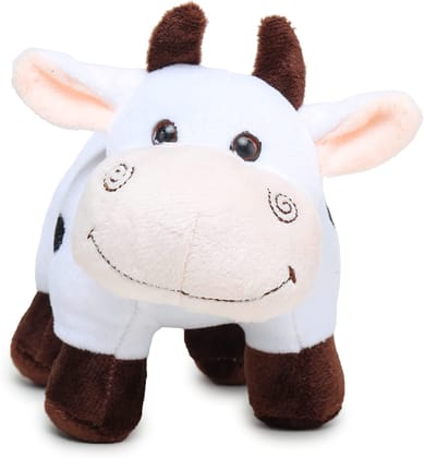 F C Fancy Creation Cute Standing Cow with Smiling Face Stuffed Animals Soft Toy for Kids 30cm White