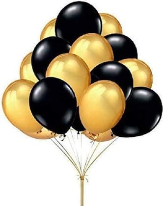 F C Fancy Creation Metallic Rubber Balloons For Birthday Decoration / Anniversary Party Decoration (10 Inch) (Pack of 200, Black)