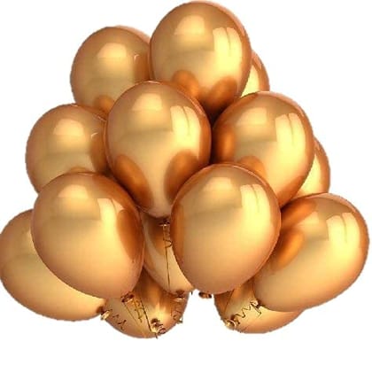 F C Fancy Creation Metallic Rubber Balloons For Birthday Decoration / Anniversary Party Decoration (10 Inch) (Pack of 200, Golden)
