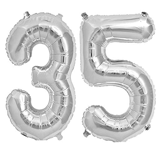 F C Fancy Creation Solid Numeric Digit Gold Foil Balloon 16" Inch Party Decoration Supplies (35 Number)
