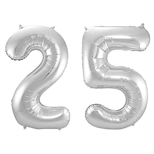 F C Fancy Creation Solid Numeric Digit Gold Foil Balloon 16" Inch Party Decoration Supplies (25 Number)