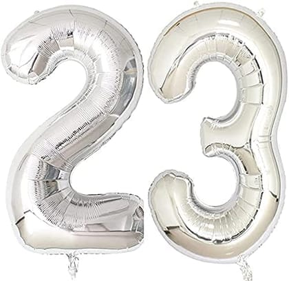 F C Fancy Creation Solid Numeric Digit Gold Foil Balloon 16" Inch Party Decoration Supplies (23 Number)