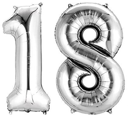 F C Fancy Creation Solid Numeric Digit Gold Foil Balloon 16" Inch Party Decoration Supplies (18 Number)