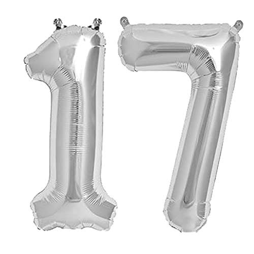 F C Fancy Creation Solid Numeric Digit Gold Foil Balloon 16" Inch Party Decoration Supplies (17 Number)