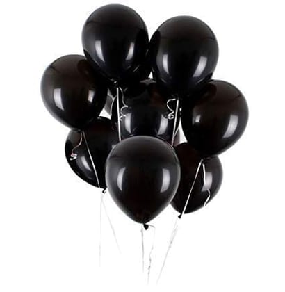 F C Fancy Creation Metallic Rubber Balloons For Birthday Decoration / Anniversary Party Decoration (10 Inch, black) (Pack of 50)