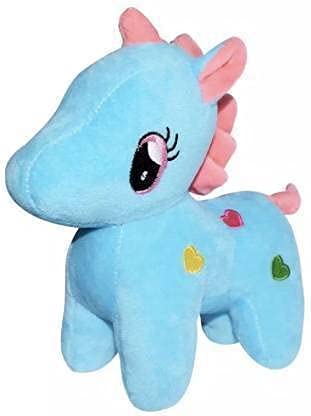 Krishna Handloom Lovely Extra Soft Stuffed Toy for Kids - 25 cm | Stretchable Soft Feather Cotton Fabric - (Unicorn) (Sky)