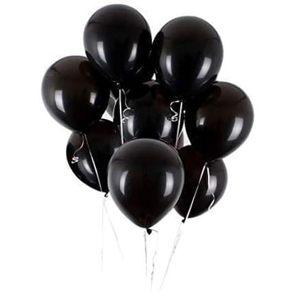 F C Fancy Creation Metallic Rubber Balloons For Birthday Decoration / Anniversary Party Decoration (10 Inch, black) (Pack of 100)