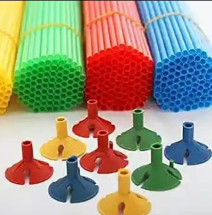 F C Fancy Creation balloons Cup and Stick Holder for Balloons for Birthday Decorations (Multicolor) (Pack of 25)(foil, latex, cloth)