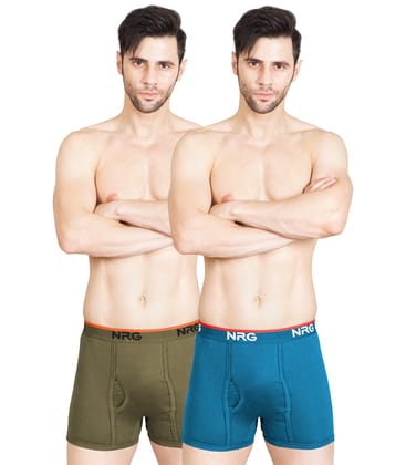 NRG Mens Cotton Assorted Colour Without Pocket Trunks ( Pack of 2 Light Green - Turquoise ) G11
