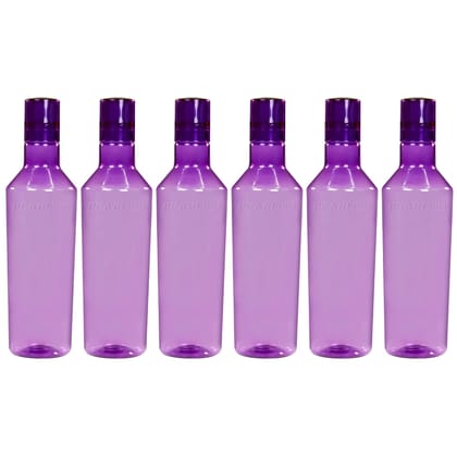 PEARLPET Nile BPA-free Plastic Water Bottle Set of 6 Pcs, Each 1000ml, Pink