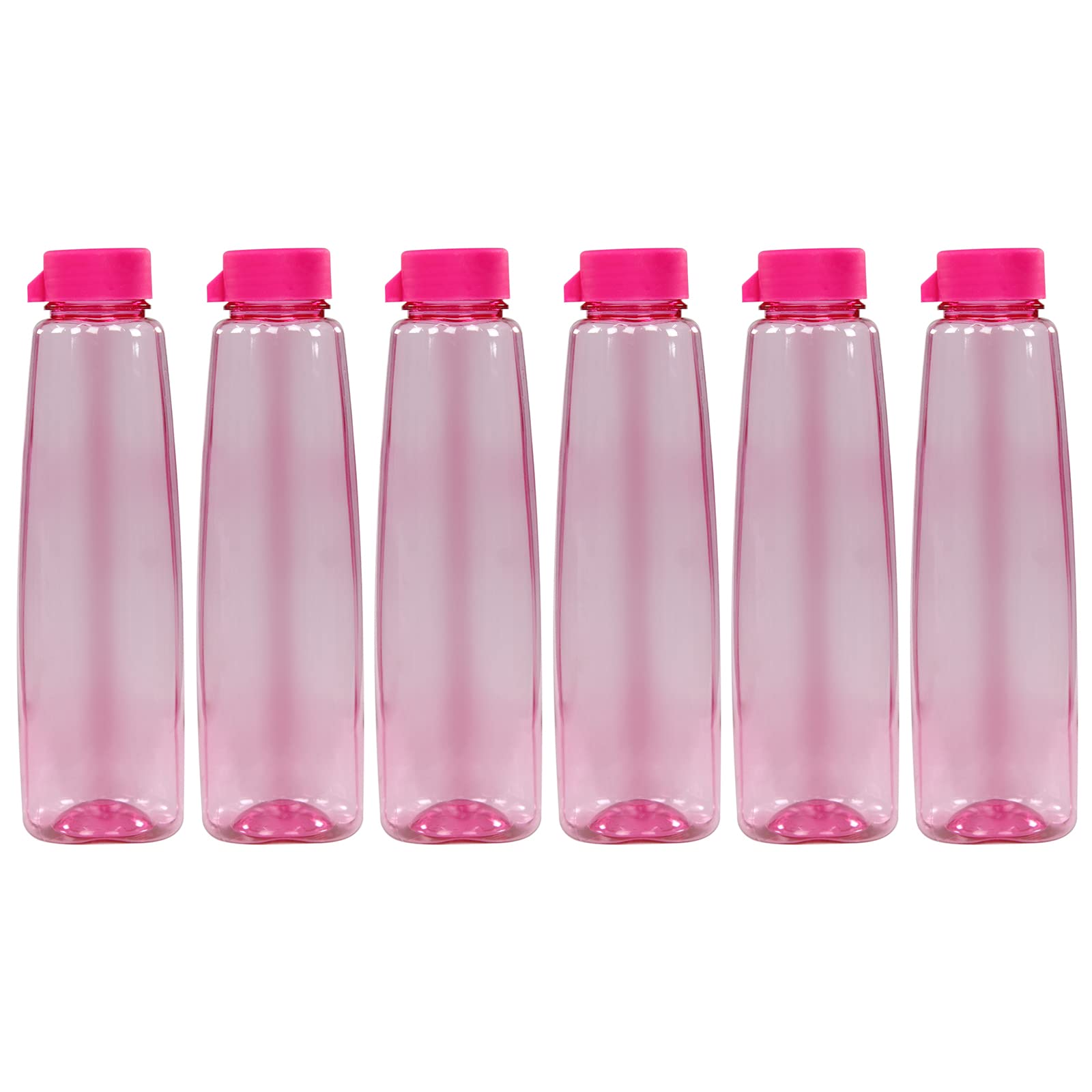 PEARLPET Kohinoor BPA-free Plastic Water Bottle Set of 6 Pcs, Each 1000ml, Pink