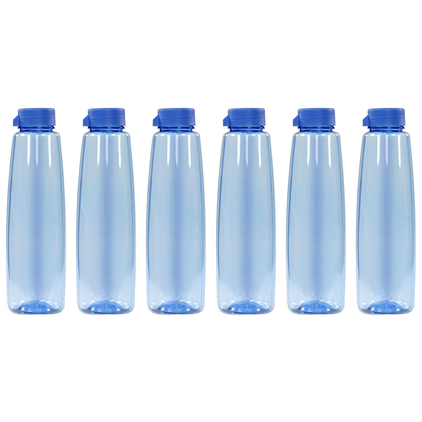 PEARLPET Kohinoor BPA-free Plastic Water Bottle Set of 6 Pcs, Each 1000ml, Blue