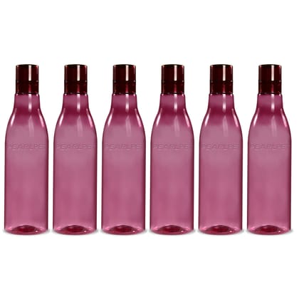 PEARLPET Delight BPA-free Plastic Water Bottle Set of 6 Pcs, Each 1000ml, Transparent