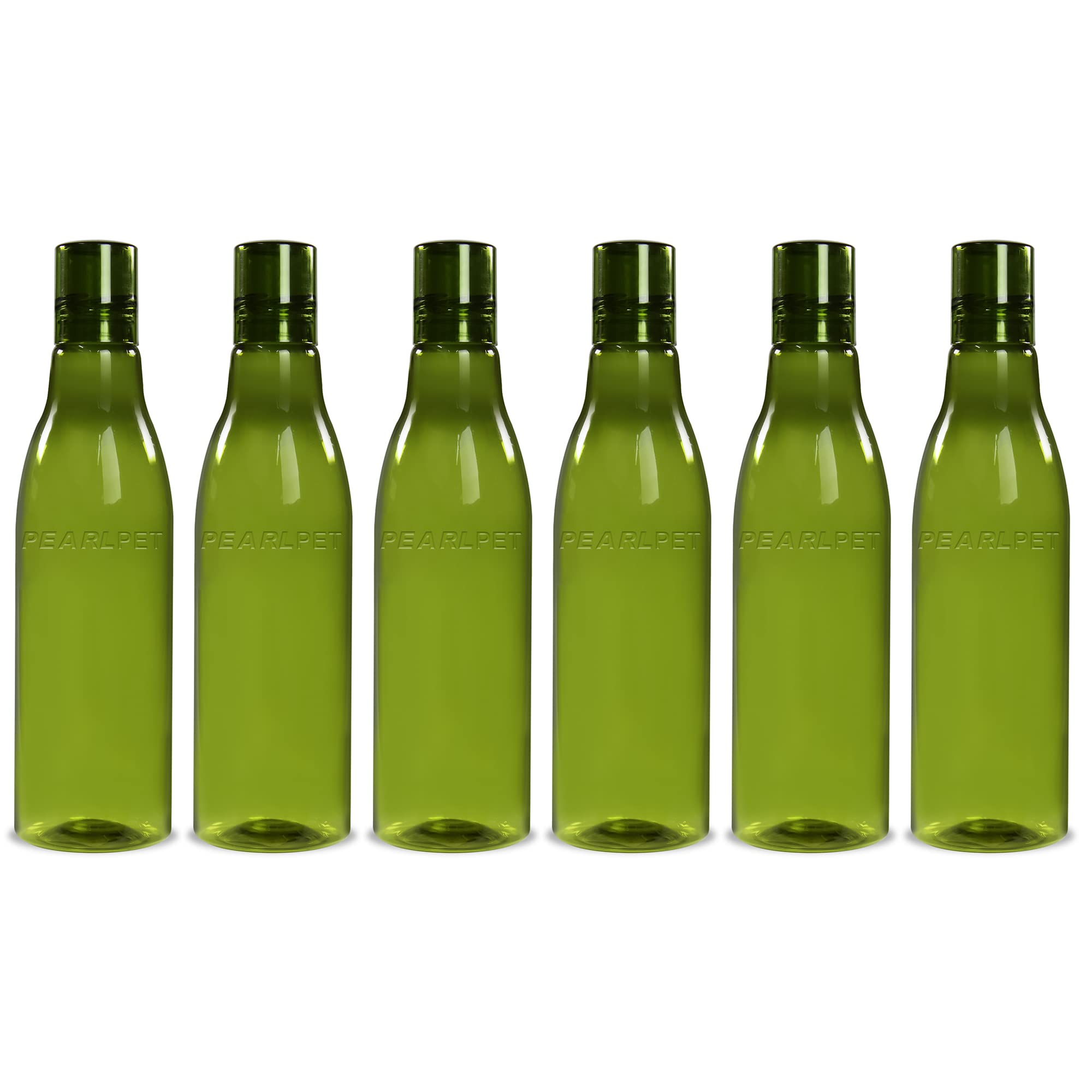 PEARLPET Delight BPA-free Plastic Water Bottle Set of 6 Pcs, Each 1000ml, Grey