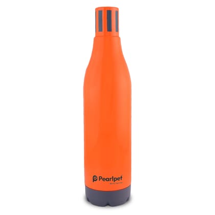 PEARLPET Unbreakable Freezer Safe PU Insulated Cold Water Bottle, 1100ml, Orange