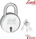 Link 50mm New Round | Steel Body | Iron Liver | Made In India Padlock (Silver)