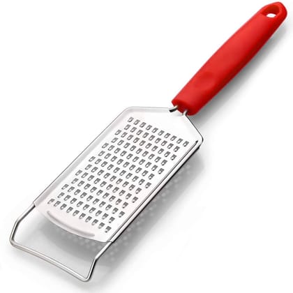 ItalianPro Deluxe Citrus Zester & Cheese Grater Parmesan Cheese Lemon, Ginger, Garlic, Nutmeg, Chocolate (Red)