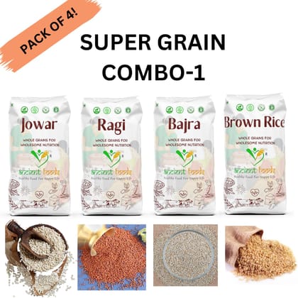 Super Grain Combo-1  (Brownrice,Jowar, Bajra,Ragi)