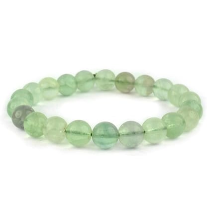 Ekdant Green Fluorite Bracelet Natural Crystal Healing Bracelet Gemstone Jewellery Beaded Stone Bracelet for Men & Women, Bead Size 8 mm
