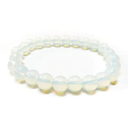 Ekdant Opalite Bracelet Natural Crystal Healing Bracelet Gemstone Jewellery Beaded Stone Bracelet for Men & Women, Bead Size 8 mm