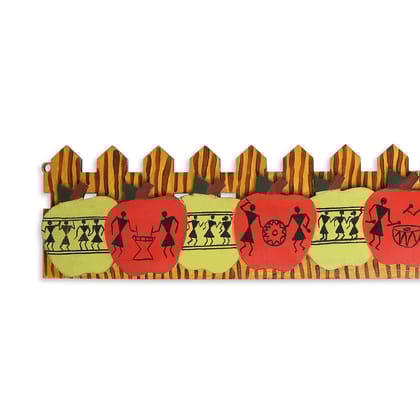 Tisser Artisans Wooden warli door Name Plate for Home, Office (Multicolour)