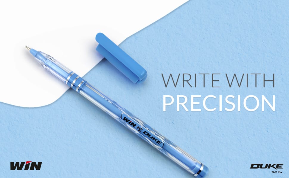 Win Duke Ball Pens | 60 Blue Pens | Assorted Body in 5 Pastel Shades | Lightweight & Colourful Body | 0.7mm Tip | Smooth Writing | School, Office & Business | Pens for Students