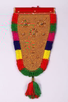 Roque Hand Made Polymer Nettipattam or Elephant Caparison Golden Finish 85CM(2 feet)