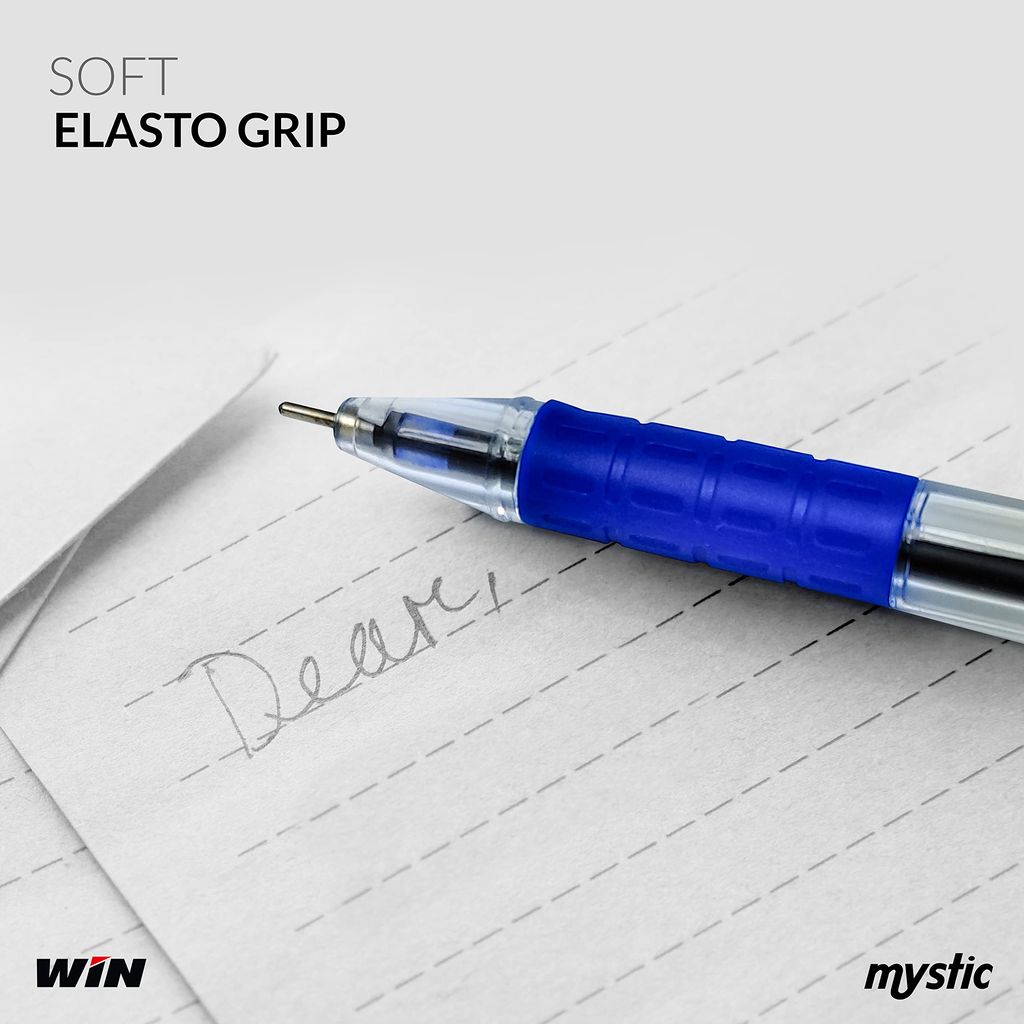 WIN Mystic Ball Pens | 60 Blue Pens | Comfortable Grip | Smooth Ink Flow | 0.7mm Tip | Pens for Writing | Students, Exams | Ideal for School, Office & Business | Premium