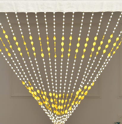 AFSN Home Polyvinyl Chloride Fancy Sparkling Striped Beads String Door Curtain for Room Divider, Home & Office Deoration, Pooja Room, Mandir, 1 Piece, (Rod Pocket; Sheer;)