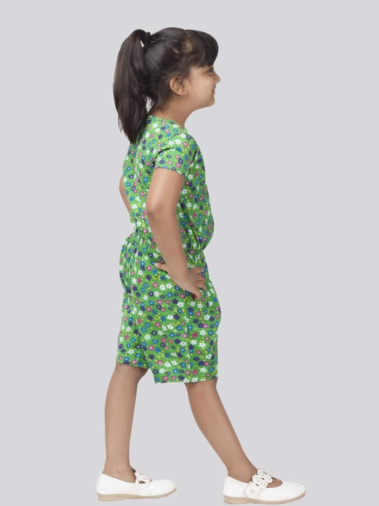 PROTEENS Allover Floral Printed Girls Short Sleeves Jumpsuit
