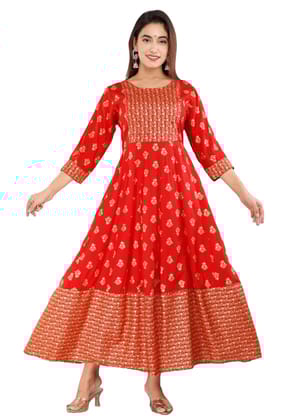 MIAPPI Red Anarkali Kurta