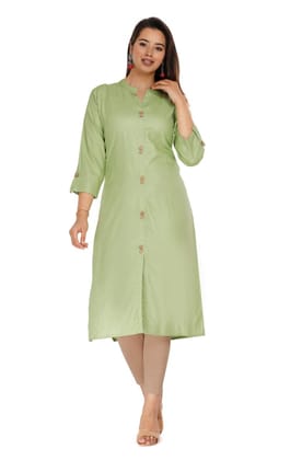 MIAPPI Women Solid Viscose Rayon Straight Kurta