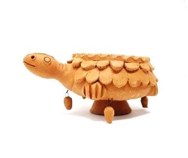 BAPCL 9 Inch Terracotta Turtle Urli for Decoration in Home and Pooja events