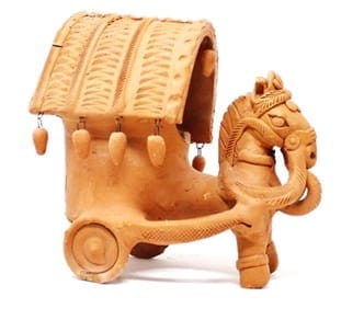 BAPCL Terracotta Horse Cart 10 Inch  Decorative Item for Home, Offices, Restaurants