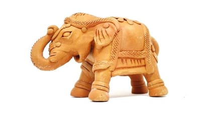 BAPCL Terracotta Handmade 10 Inch Elephant Showpiece Decor for Home Office Restaurants