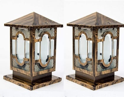 Axutum Golden Antique gate Light Pack of 2(Golden)