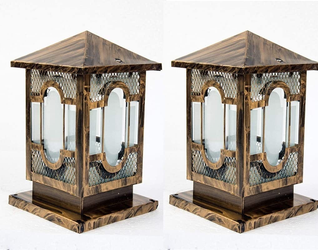 Axutum Golden Antique gate Light Pack of 2(Golden)
