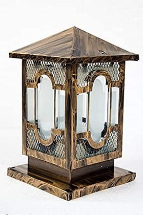 Axutum Store Antique Design Gate/Garden/Outdoor Lamp Lights for Home for Poles and Pillars (Golden)-AC/DC