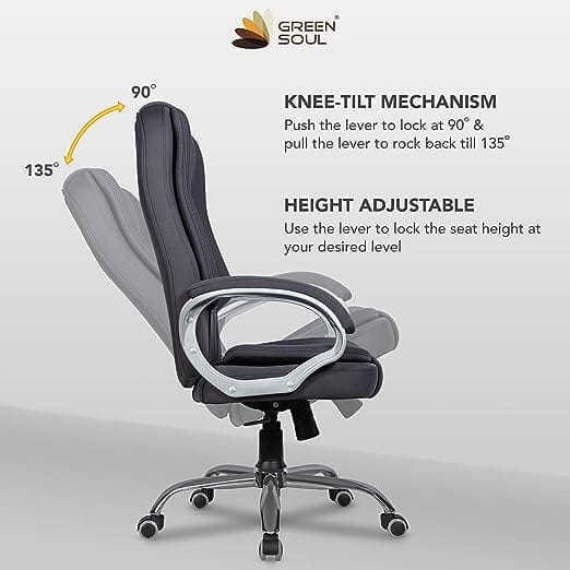 Premium Fabric Office Chair, High Back Ergonomic Home Office Executive Chair with Spacious Cushion Seat & Heavy Duty Metal Base