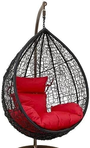 Swing Chair with Powder Coated Iron Stand for Home Hanging Swings for Indoor, Outdoor, Home, Patio, Yard, Balcony, Garden