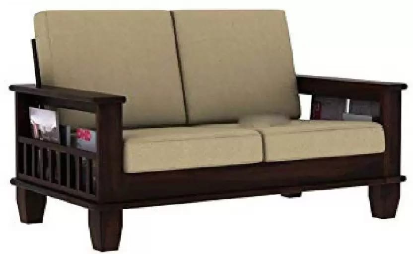 Furniture Solid Wooden Fabric Two Seater Sofa Set With Cushions For Living Room / Cushion- Grey Fabric 2 Seater Sofa