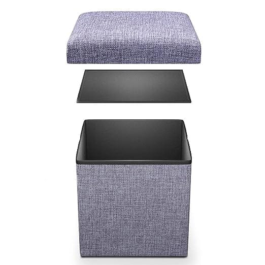 Multipurpose; Luxury Furniture Square Foldable Storage Ottoman Foot Rest Short Children Sofa Stool Bench for Bedroom Home Office