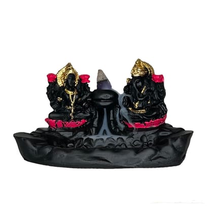 Aaradhak Lord Laxmi Ganesha Murti Fountain Smoke Backflow Smoke Fountain Incense Burner with Free 10 Backflow Incense Cones Sticks