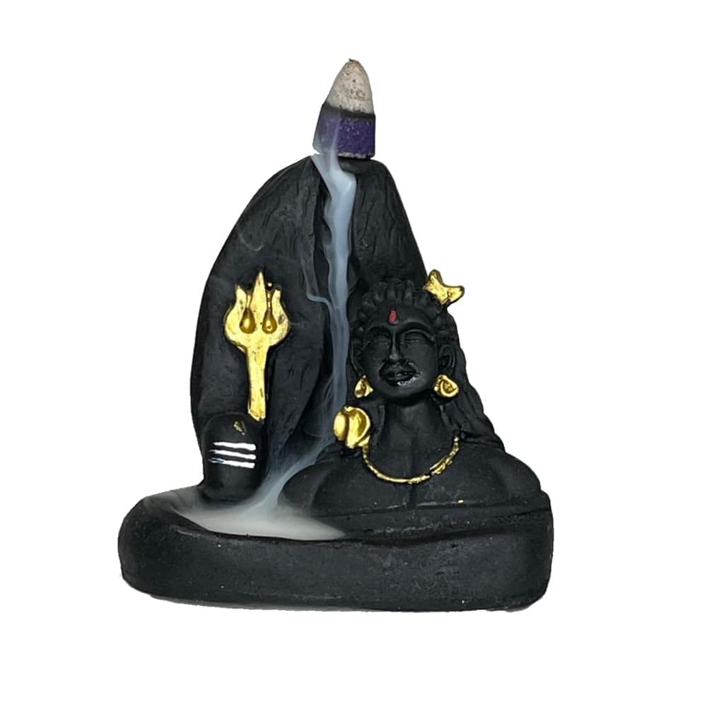 Aaradhak Lord Shiva Smoke Fountain Incense Burner with Free 10 Backflow Incense Cones Sticks