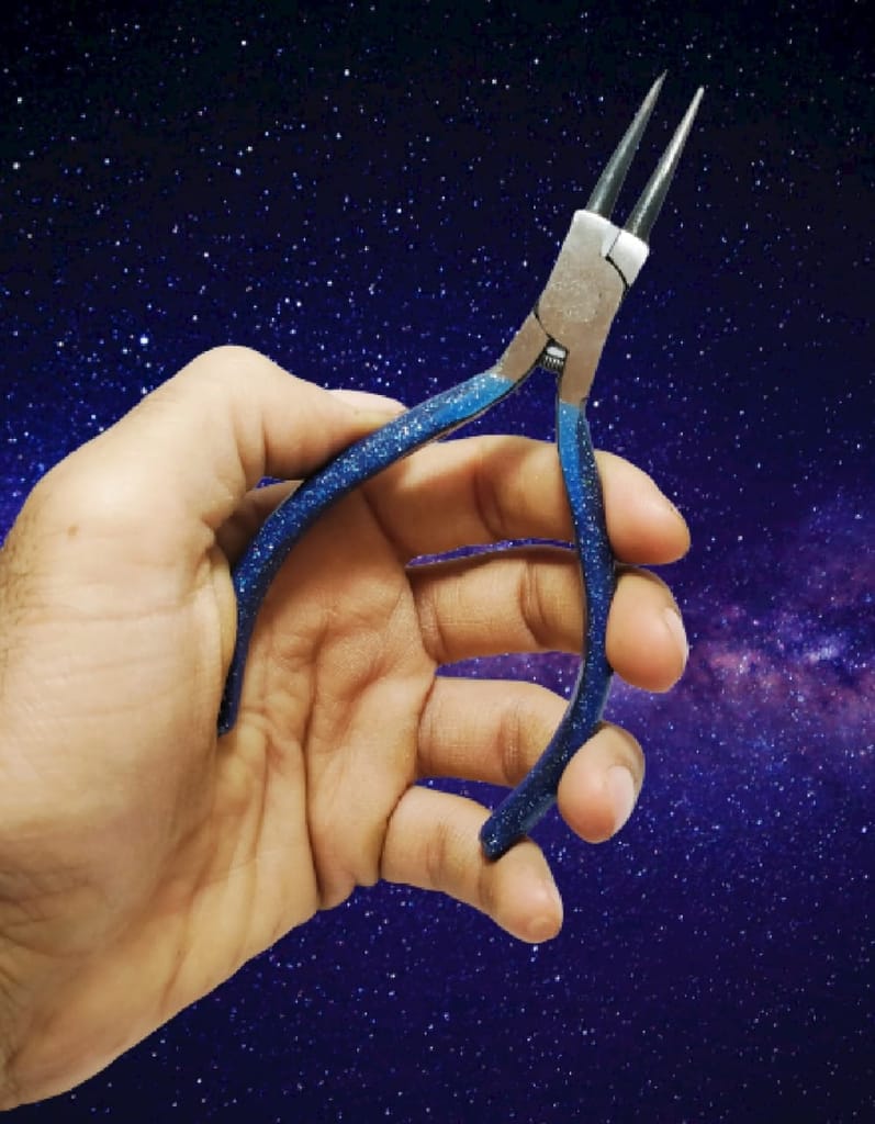 PILERMAN Silk Thread Jewellery Making Pliers Combo Long Nose, Round Nose and Side Cutter Pliers - Pack of 3 Pieces (JK-3 MS-Blue)